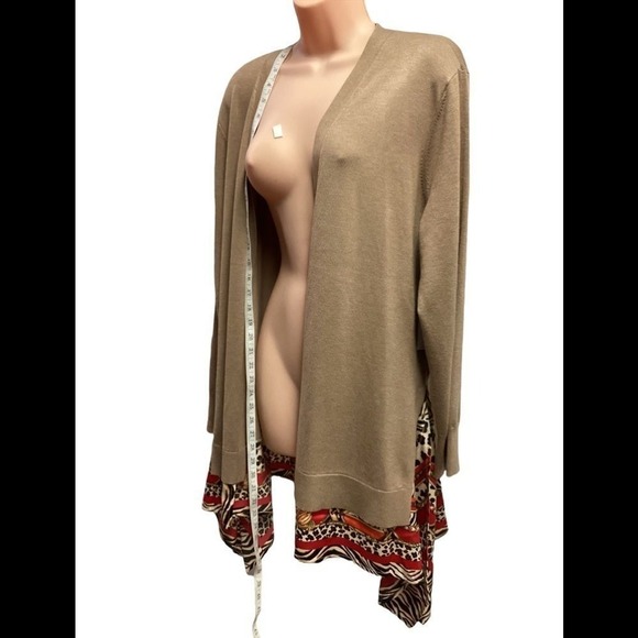 Chico's fabulously scarf hem‎ long cardigan size 12 NWT - Picture 11 of 14